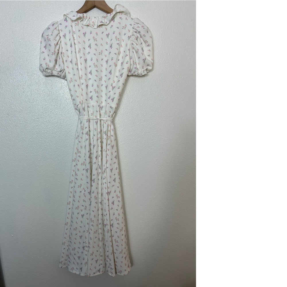 House of CB LINA Floral Wrap Midi Sundress White XS Cottage - Picture 10 of 10